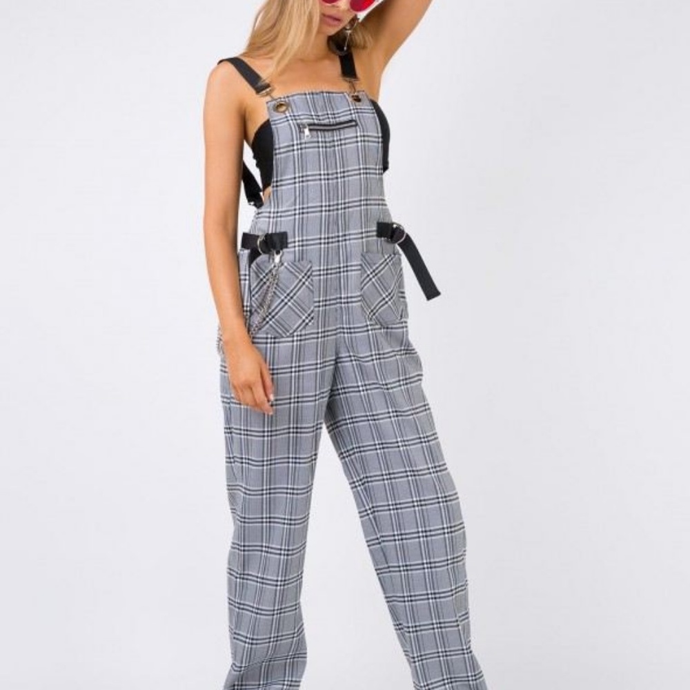 NWT I.AM.GIA Plaid Cobain Overalls - Picture 6 of 7